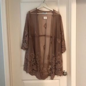 She + Sky Lace Kimono - Medium